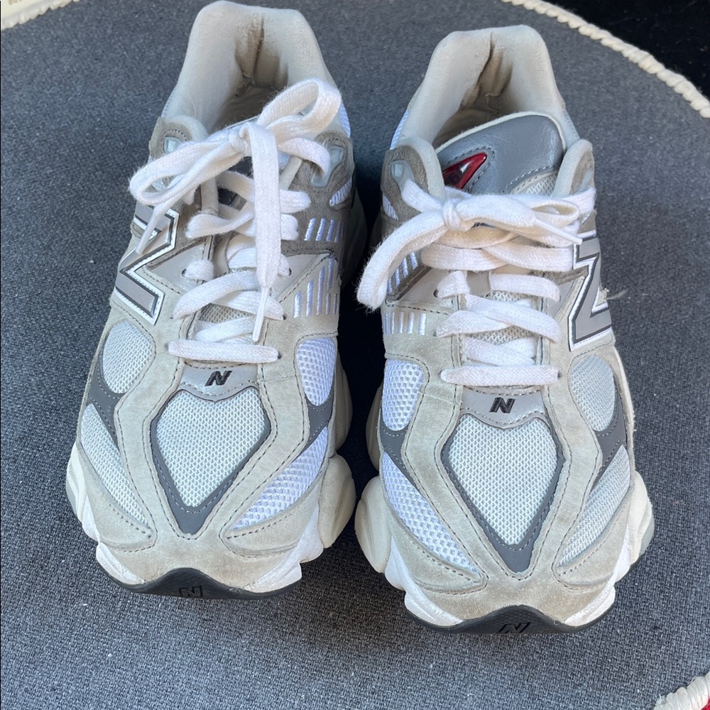 New Balance White and Light Gray Athletic Shoes